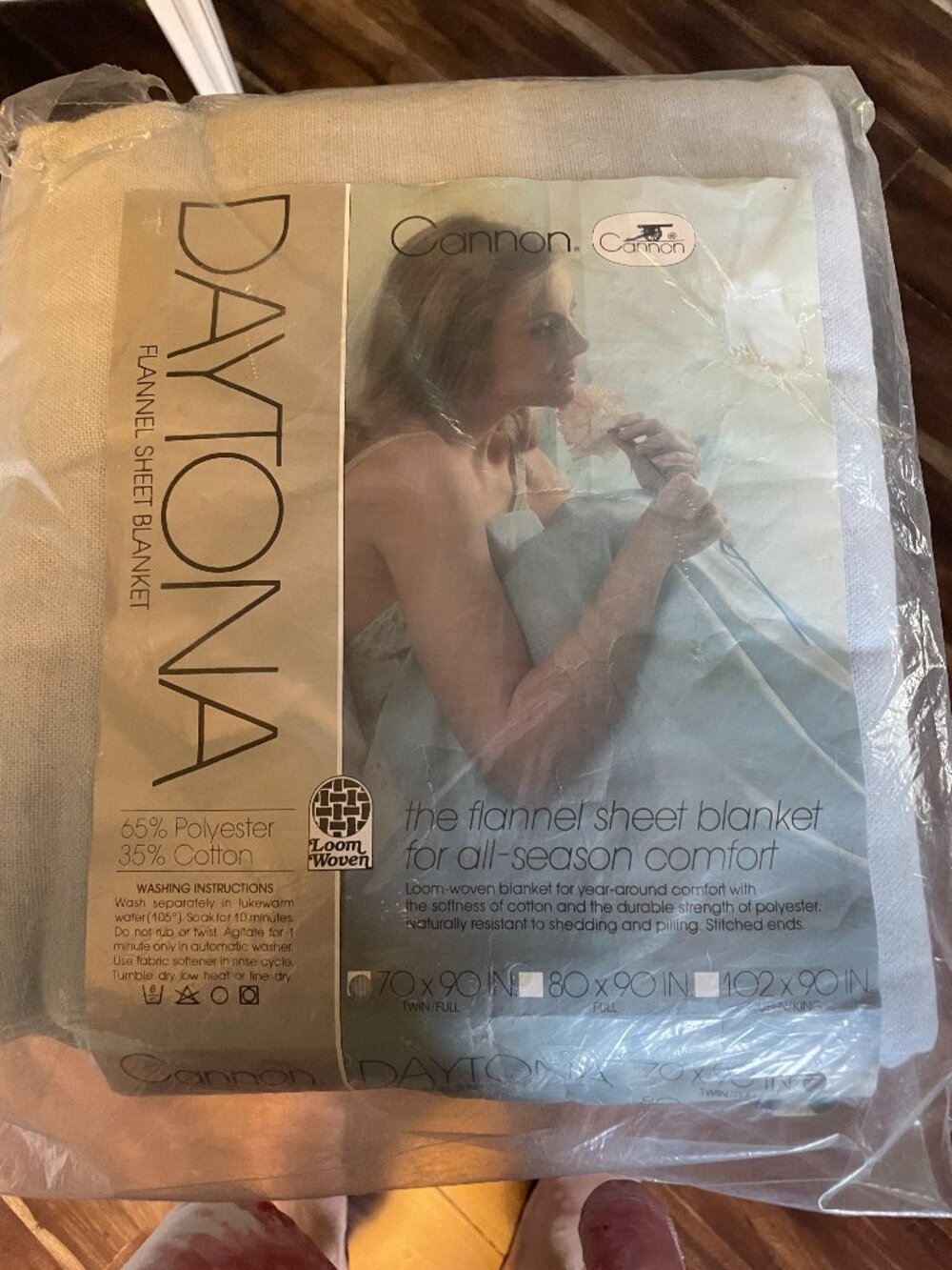 Vintage Cannon Flannel Sheet Blanket NIP Light Blue